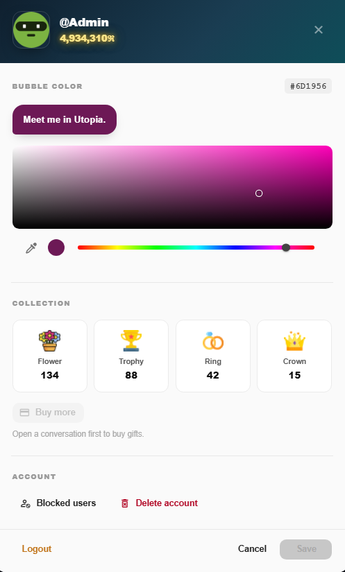 Utopia settings preview